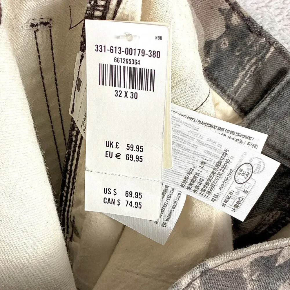 Hollister Jeans Mens 32x30 Brown Real Tree Camo Baggy Carpenter Skate Grunge Y2K - Picture 12 of 14